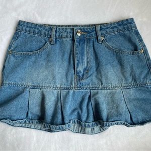 Y2K Style Flared Denim Mini Skirt